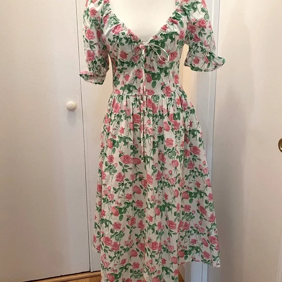 Hill House Pink and White Smocked Sundress - Picture 1 of 5